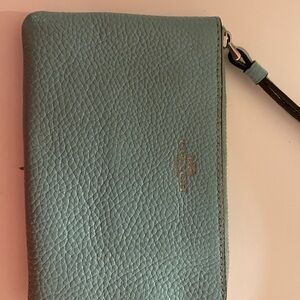 Coach Aqua Leather Wristlet